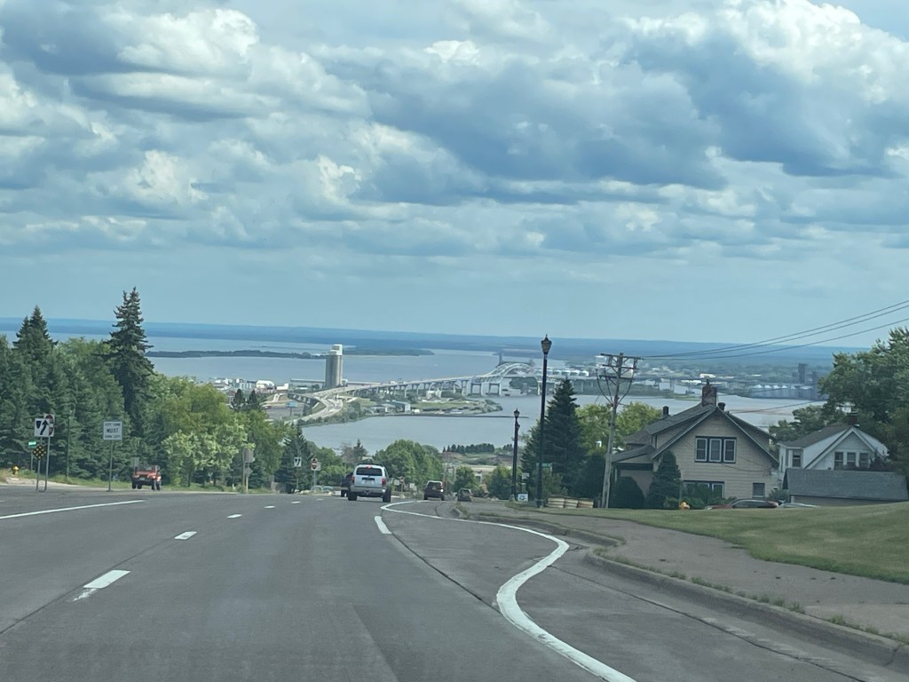 View of the city of Duluth and Lake Superior from the hill