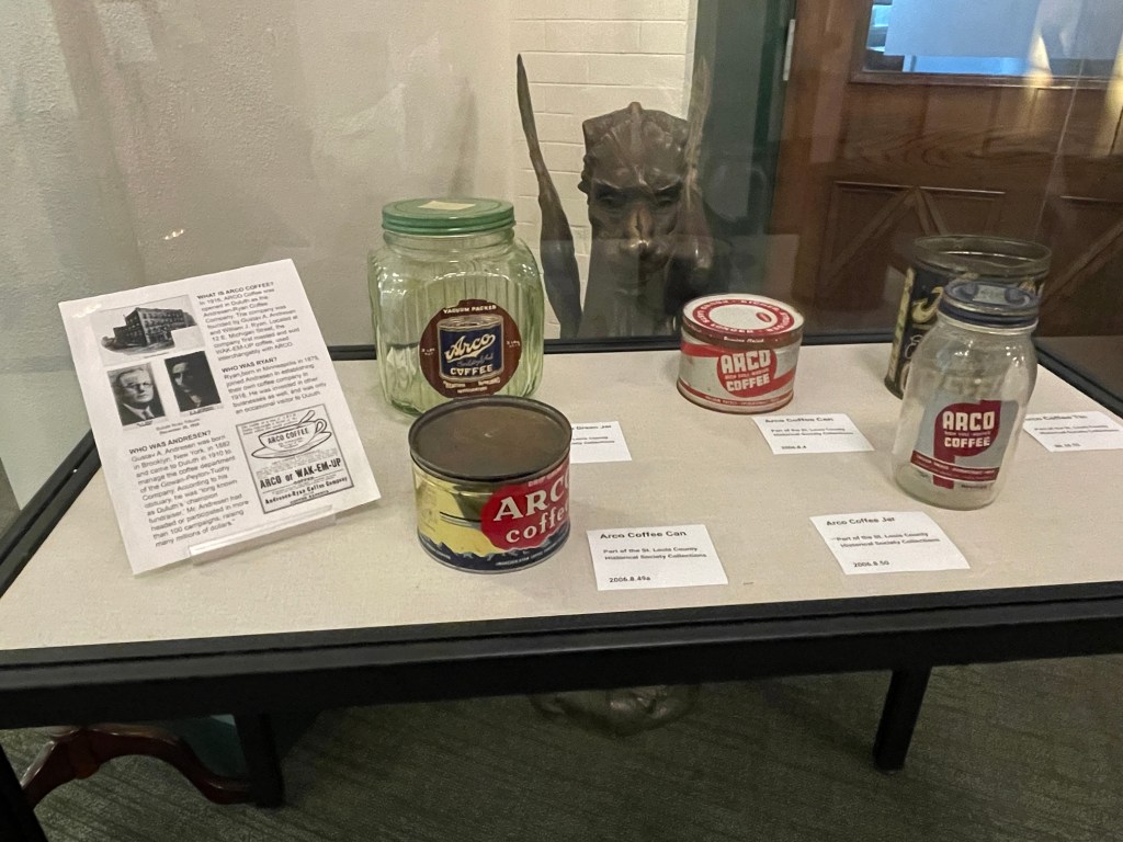 A display of Arco Coffee items which used to have a plant in Duluth
